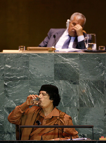 سرهنگ قذافی در سازمان ملل