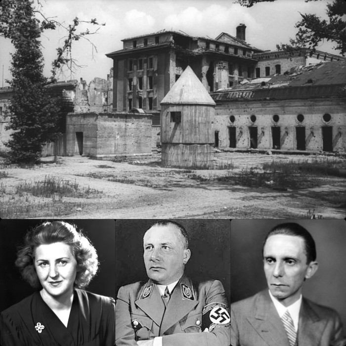 پناهگاه آدولف هیتلر در برلین، یوزف گوبلس، مارتین بورمان، اِوا براون