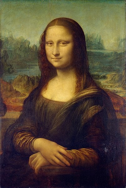 برجسته‌ترین اثر داوینچی، مونالیزا، مشهور به لبخند ژکوند